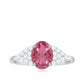 Classic Pink Tourmaline Solitaire Ring with Diamond