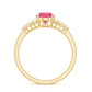 Classic Pink Tourmaline Solitaire Ring with Diamond