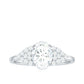 1.2 Carat Oval Moissanite Engagement Ring with Cluster Side Stones