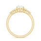1.2 Carat Oval Moissanite Engagement Ring with Cluster Side Stones