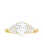 1.2 Carat Oval Moissanite Engagement Ring with Cluster Side Stones