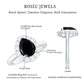 Certified Genuine 1.7 Carat Black Spinel Teardrop Engagement Ring with Diamond Halo
