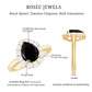 Certified Genuine 1.7 Carat Black Spinel Teardrop Engagement Ring with Diamond Halo