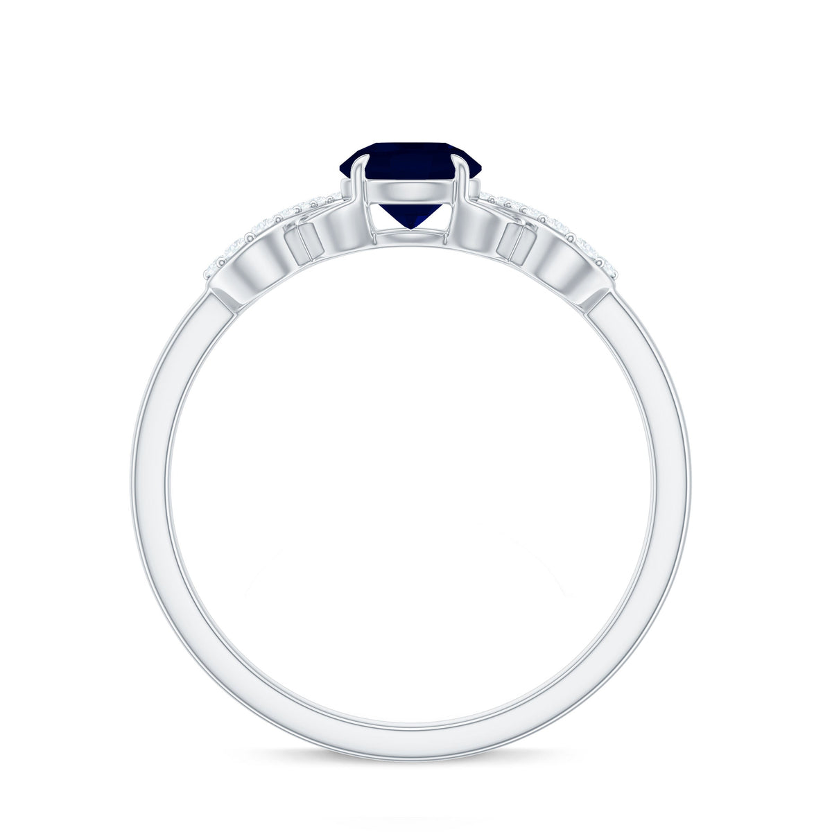 Real 0.9 Carat Blue Sapphire Infinity Promise Ring with Diamond