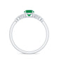 Real Emerald Diamond Promise Engagement Ring with Criss Cross Shank