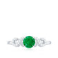 Real Emerald Diamond Promise Engagement Ring with Criss Cross Shank