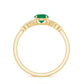 Real Emerald Diamond Promise Engagement Ring with Criss Cross Shank