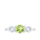 Half Carat Peridot Promise Ring with Diamond Infinity Knot