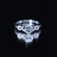 Round Shape Aquamarine and Diamond Infinity Engagement Ring