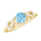 Round Shape Aquamarine and Diamond Infinity Engagement Ring