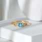 Round Shape Aquamarine and Diamond Infinity Engagement Ring