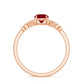 Anillo de promesa cruzado con rubí y diamante