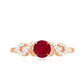 Anillo de promesa cruzado con rubí y diamante