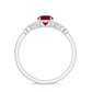 Anillo de promesa cruzado con rubí y diamante