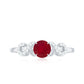 Anillo de promesa cruzado con rubí y diamante