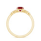 Anillo de promesa cruzado con rubí y diamante