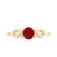 Anillo de promesa cruzado con rubí y diamante
