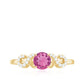 Solitaire Pink Tourmaline Infinity Promise Ring with Diamond