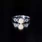 Certified Real Ethiopian Rainbow Opal Diamond Engagement Ring with Criss Cross Shank