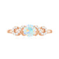 Certified Real Ethiopian Rainbow Opal Diamond Engagement Ring with Criss Cross Shank