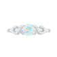 Certified Real Ethiopian Rainbow Opal Diamond Engagement Ring with Criss Cross Shank