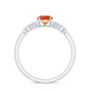 Round Shape Solitaire Fire Opal Infinity Engagement Ring with Diamond
