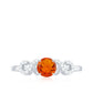 Round Shape Solitaire Fire Opal Infinity Engagement Ring with Diamond