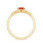 Round Shape Solitaire Fire Opal Infinity Engagement Ring with Diamond
