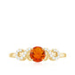 Round Shape Solitaire Fire Opal Infinity Engagement Ring with Diamond