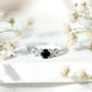 0.45 Carat Black Onyx and Diamond Criss Cross Engagement Ring