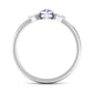 0.6 Carat Marquise Cut Tanzanite and Diamond Promise Ring