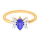 0.6 Carat Marquise Cut Tanzanite and Diamond Promise Ring