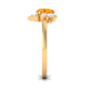 Round Fire Opal Flower Engagement Ring with Diamond