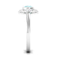 Bezel Set Aquamarine and Diamond Flower Engagement Ring with Certificate