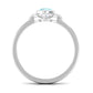Bezel Set Aquamarine and Diamond Flower Engagement Ring with Certificate