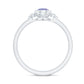 Anillo de compromiso con flor de tanzanita auténtica certificada y diamante