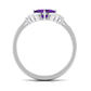 Natural 1.2 Carat Amethyst Princess Cut Engagement Ring with Diamond