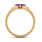 Natural 1.2 Carat Amethyst Princess Cut Engagement Ring with Diamond