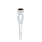 Genuine 2.3 Carat Garnet Solitaire Engagement Ring with Crossover Shank