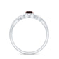 Genuine 2.3 Carat Garnet Solitaire Engagement Ring with Crossover Shank