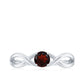 Genuine 2.3 Carat Garnet Solitaire Engagement Ring with Crossover Shank