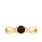 Genuine 2.3 Carat Garnet Solitaire Engagement Ring with Crossover Shank