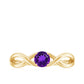 Solitaire Amethyst Crossover Engagement Ring