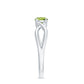 Natural Half Carat Peridot Promise Ring with Crossover Shank