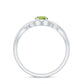 Natural Half Carat Peridot Promise Ring with Crossover Shank