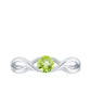 Natural Half Carat Peridot Promise Ring with Crossover Shank
