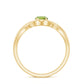 Natural Half Carat Peridot Promise Ring with Crossover Shank