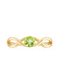 Natural Half Carat Peridot Promise Ring with Crossover Shank