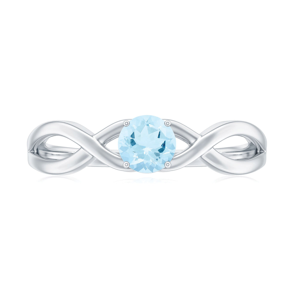 Solitaire Aquamarine Infinity Promise Ring