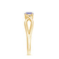 Anillo de promesa de tanzanita genuina con vástago cruzado
